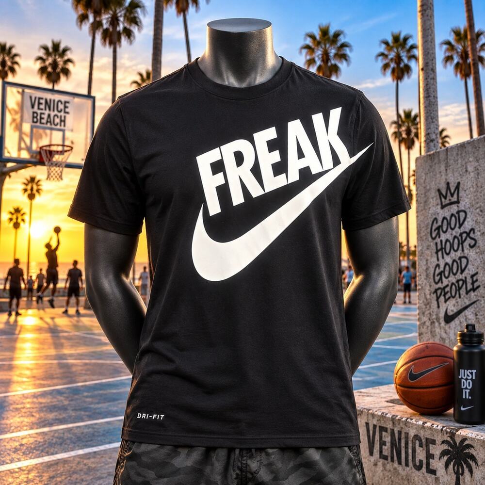 Nike Giannis Antetokounmpo Freak Dri-FIT T Shirt Mens Large Black BV8265-010